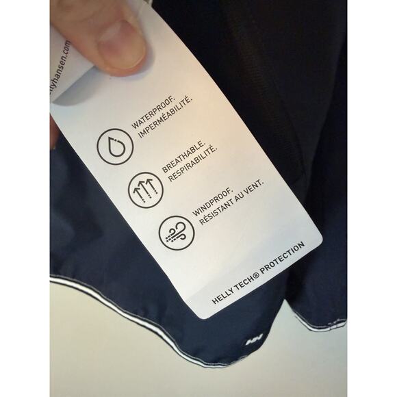 Helly Hansen Women's Koster Rain Jacket XL Navy Hooded Waterproof Rain Coat NWT - Picture 6 of 15